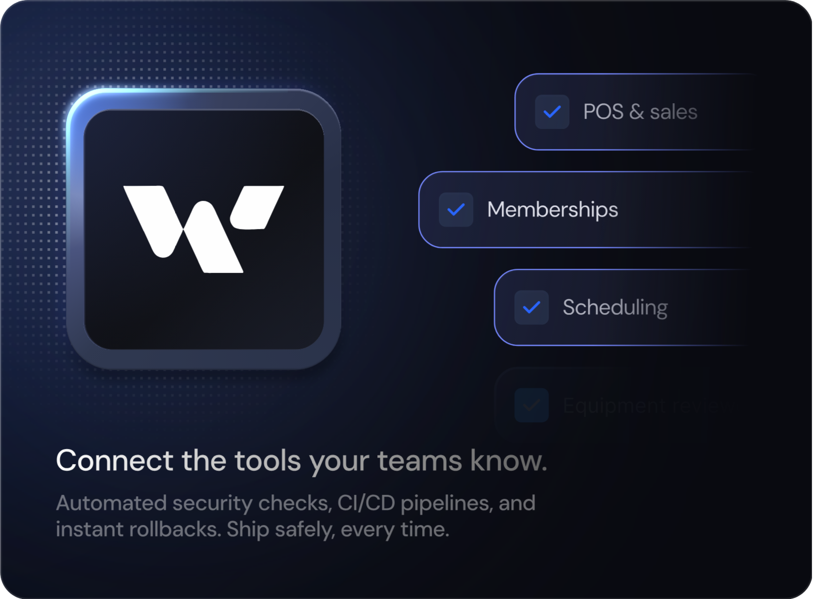 WashReports connecting to the tools your teams already use: POS & sales, memberships, scheduling and equipment